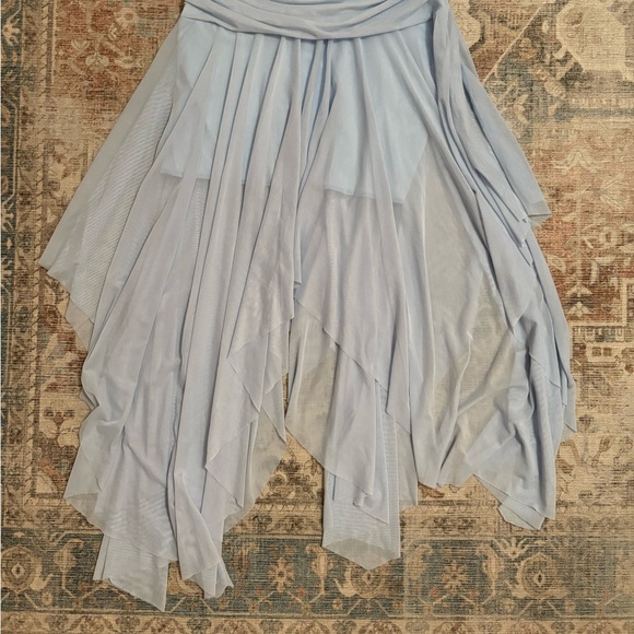 Chic Asymmetrical Light Blue Dress - Picture 3 of 4